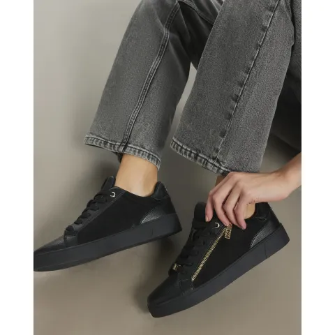 River Island Zip Side Lace Up Trainers