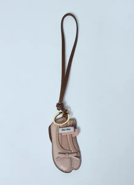 Miu Ballet Leather Keychain