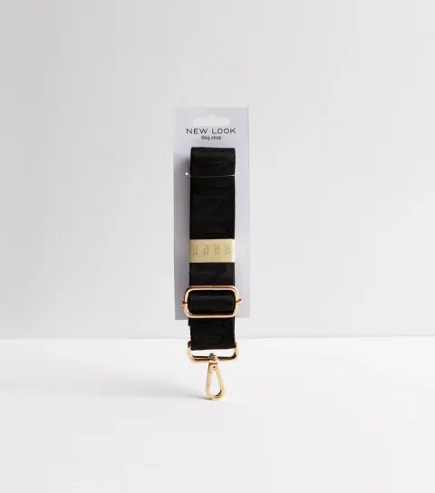 New Look Black NL Logo Bag Strap