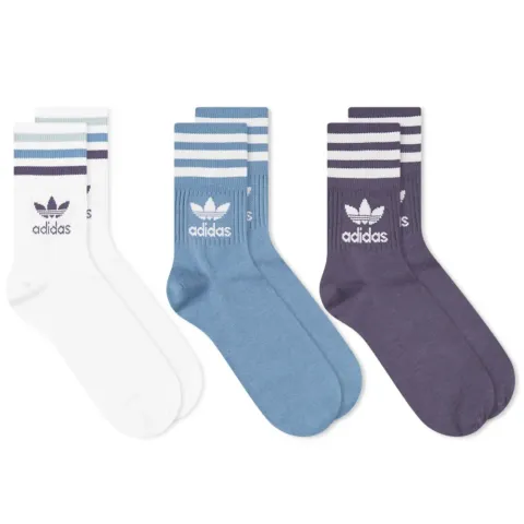 Mid Cut Crew Socks - 3 Pack