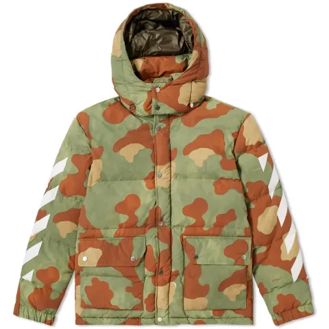Diagonals Camouflage Down Jacket