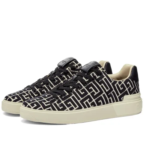Monogram Jacquard Logo Court Sneakers
