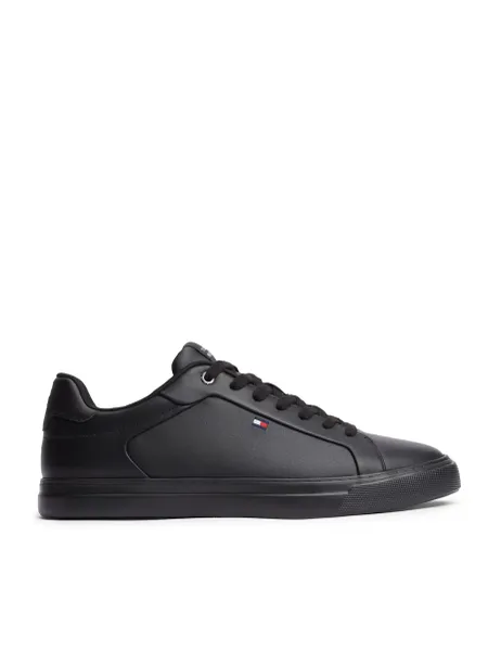 Tommy Hilfiger Lightweight Pinperf Leather Trainers Black