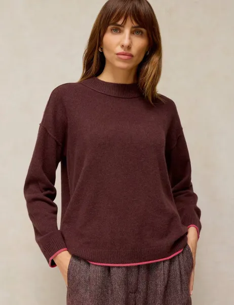 Pure Cashmere Crew Neck Jumper Plum
