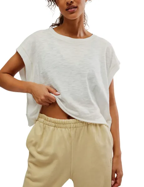 My Time Cotton Rich Open Back T-Shirt White