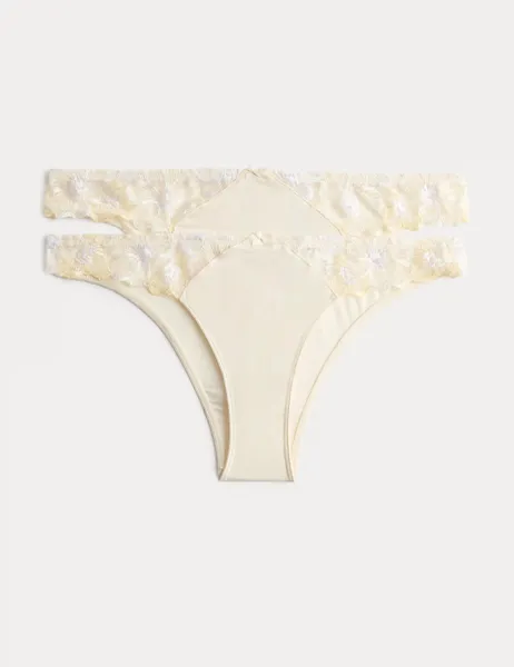 Marks & Spencer 2 Pack Embrace Brazilian Knickers Ivory Mix
