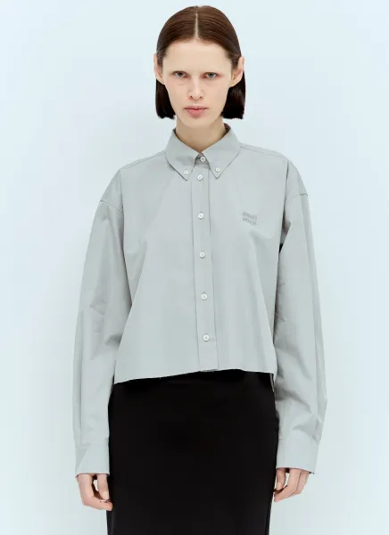 Logo Embroidery Poplin Shirt