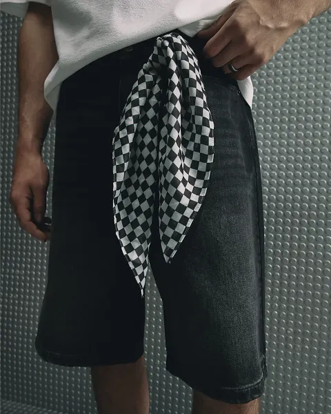 River Island Black Check Bandana
