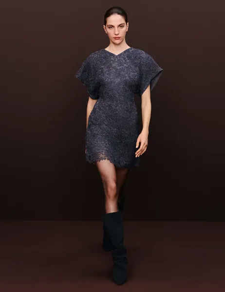 Autograph Lace V Neck Mini Shift Dress
