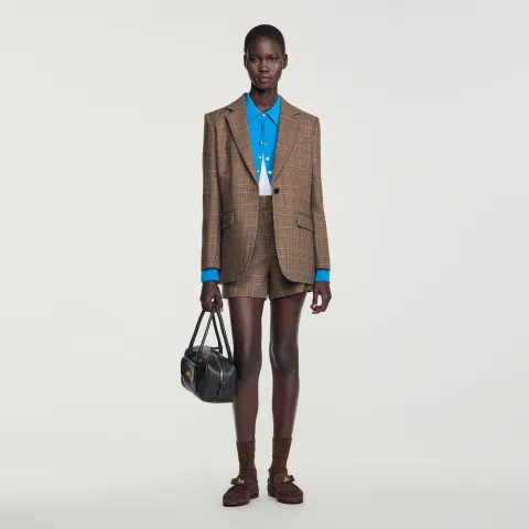 Check wool jacket