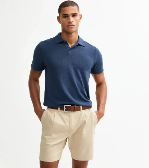 Men's Stone Regular Pleated Front Chino Shorts