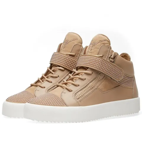 Stud Detail Strap Double Zip Mid Sneaker