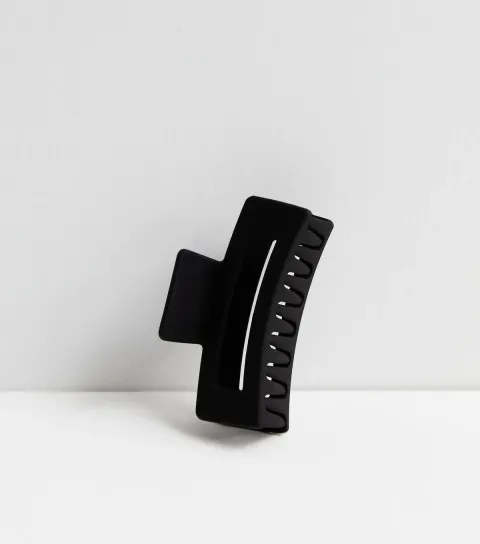 Black Matte Rectangle Hair Claw Clip