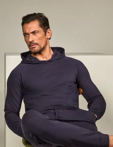 David Gandy Wellwear Luxury Lyocell Rich Hoodie Navy