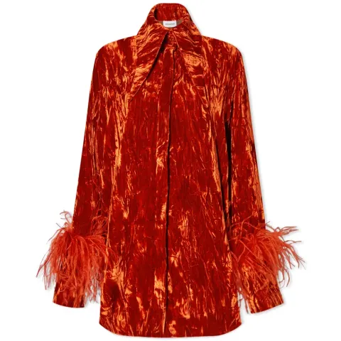 Crushed Velvet Longline Shirt