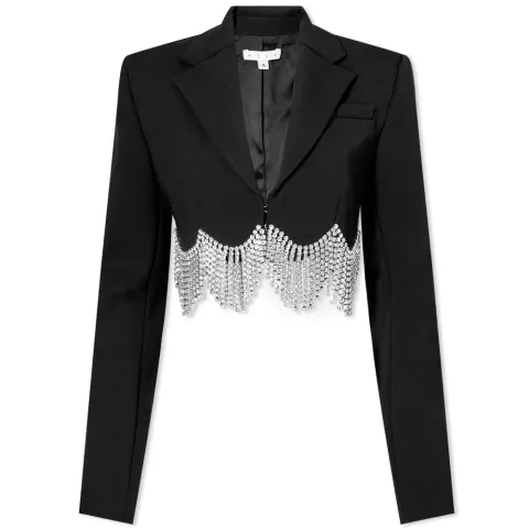Crystal Scallop Cropped Blazer
