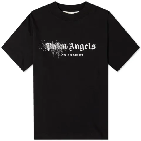 Rhinestones Spray Logo T-Shirt