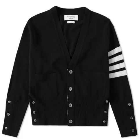Cashmere Arm Stripe Short Cardigan