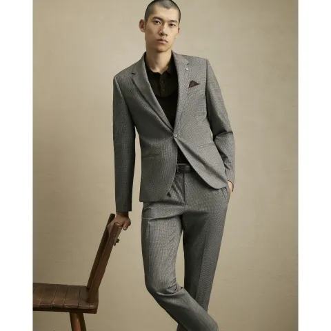 River Island Slim Fit Dogtooth Suit Jacket