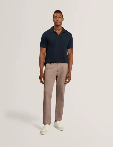 Ted Baker Slim Fit Cotton Rich Check Suit Trousers Stone
