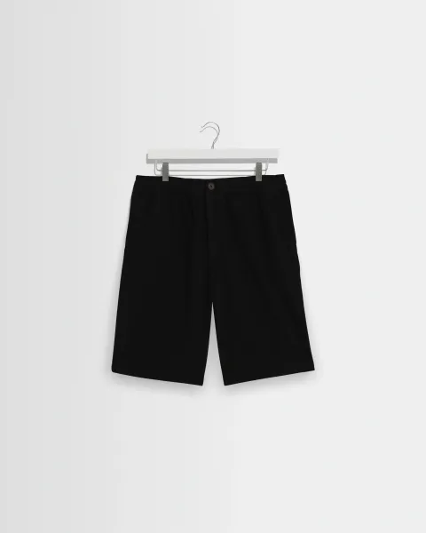 Kyle - Black Organic Cotton Twill Shorts