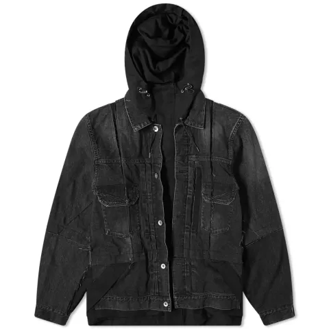 Denim Hooded Coat