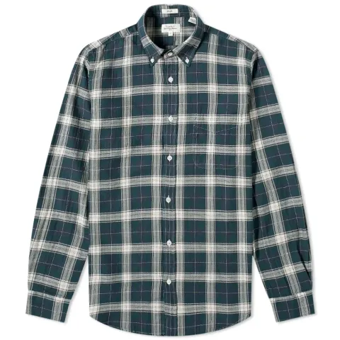 Side Button Down Plaid Shirt