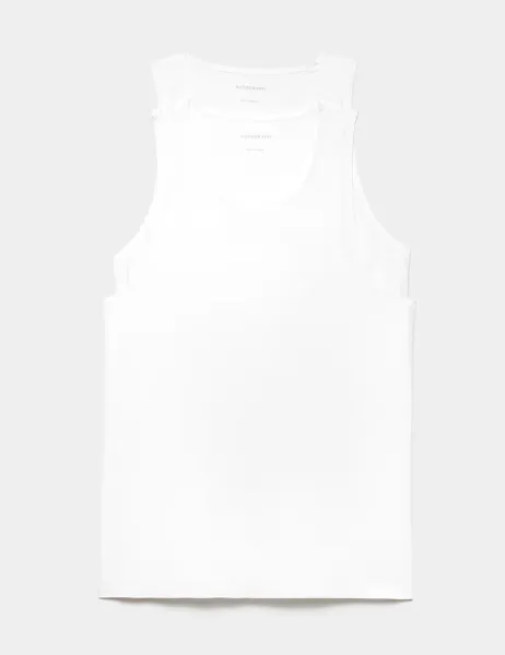 Autograph 2 Pack Body Invisibles Stretch Sleeveless Vests White
