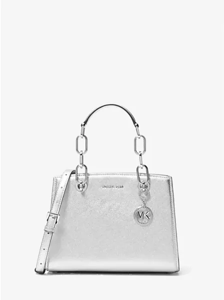 Cynthia Small Metallic Leather Crossbody Bag