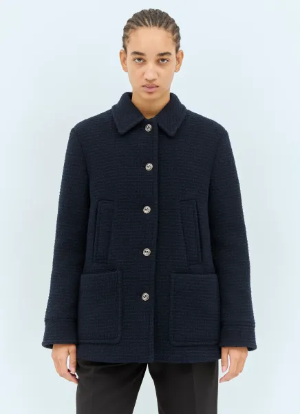 Checked Bouclé Wool Jacket