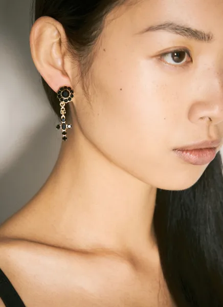 Drop Earrings with Cross