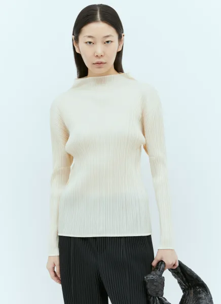 Pleated Long Sleeve Top