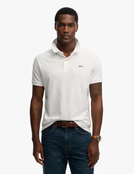 Superdry & Co Pure Cotton Pique Polo Shirt White