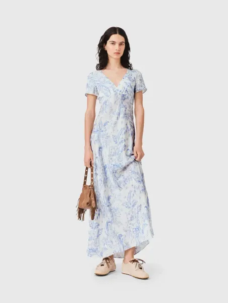 Flowing patterned maxi dress