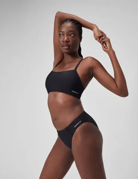 Speedo Solid Racerback Bikini Top Black