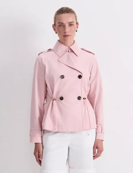 Sportscraft Cotton Rich Waisted Short Trench Coat Pink