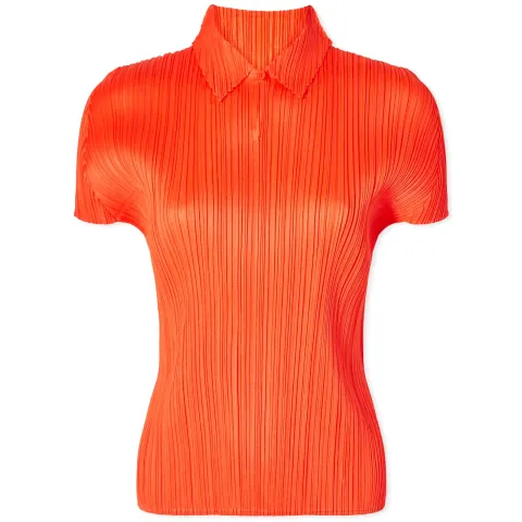 Short Sleeve Pleats Polo Top