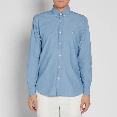 Maison Kitsuné Button Down Classic Chambray Shirt
