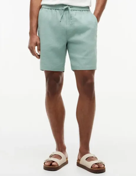 Tommy Hilfiger Regular Fit Linen Rich Lightweight Shorts Grey