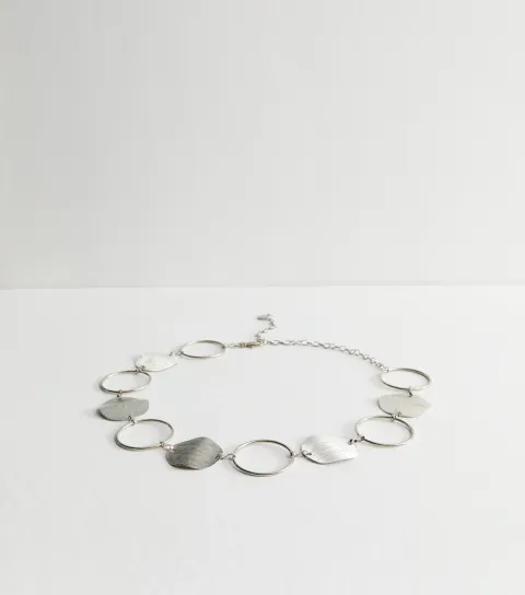 Silver Tone Large Circle Belt