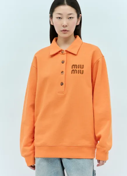 Logo Patch Polo Sweatshirt