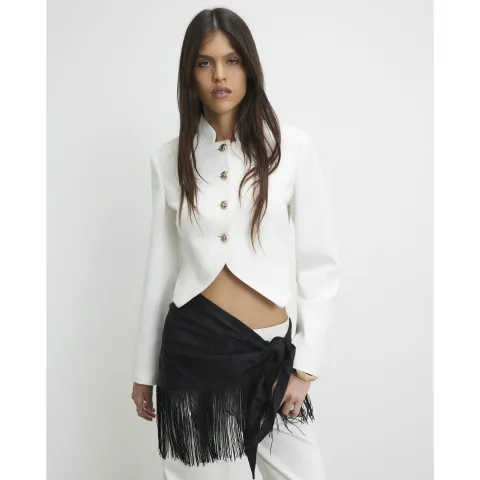 River Island Fringe Jacquard Hip Scarf