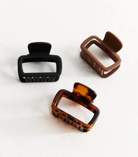 Pack of 3 Brown Cut Out Hair Claw Clips
