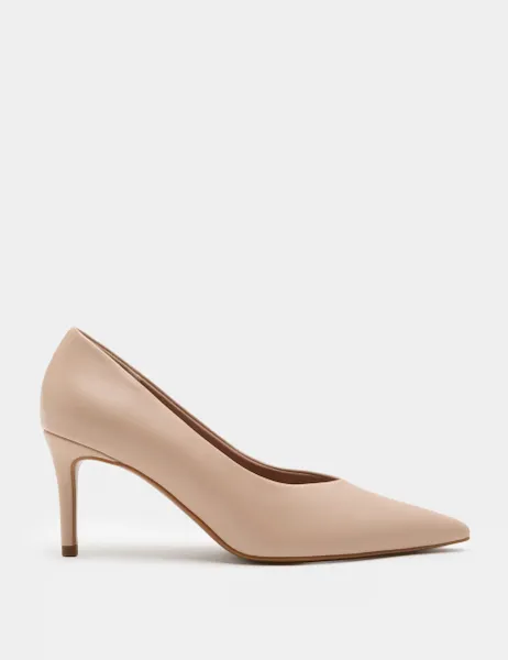 Marks & Spencer Stiletto Heel Pointed Court Shoes Nude