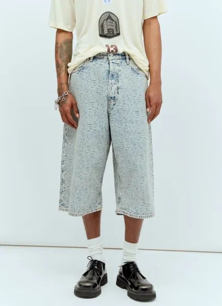 Monogram Denim Bermuda Shorts