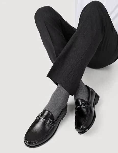Jones Bootmaker Leather Slip-On Loafers Black
