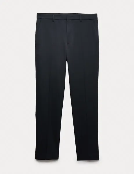 Marks & Spencer Slim Fit Smart Stretch Trousers Dark Navy