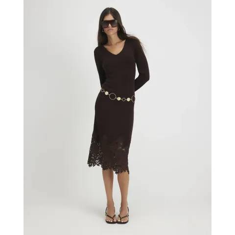 River Island Lace Hem Midi Jumper Dress