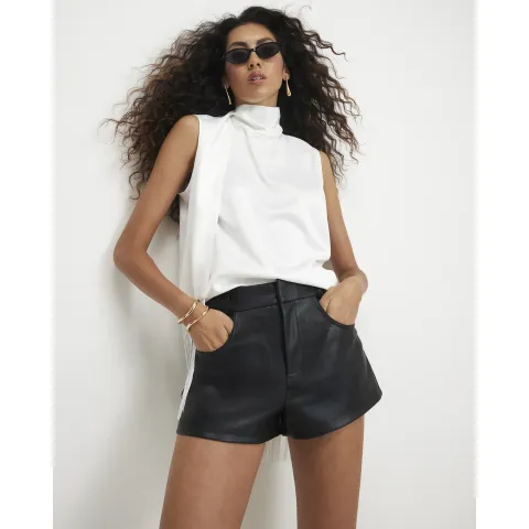 River Island Faux Leather Hotpant Shorts