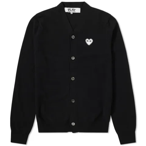 Comme des Garcons Play Silver Heart Cardigan